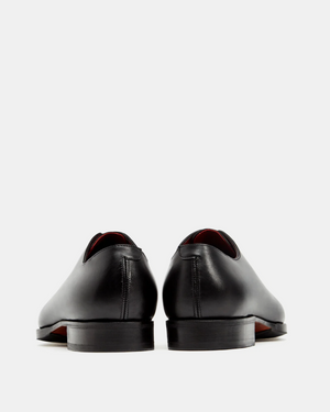 Black Wholecut Oxford Dress Shoe with Rubber Half Soles