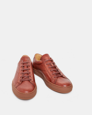 Vintage Cognac Leather Dress Sneaker